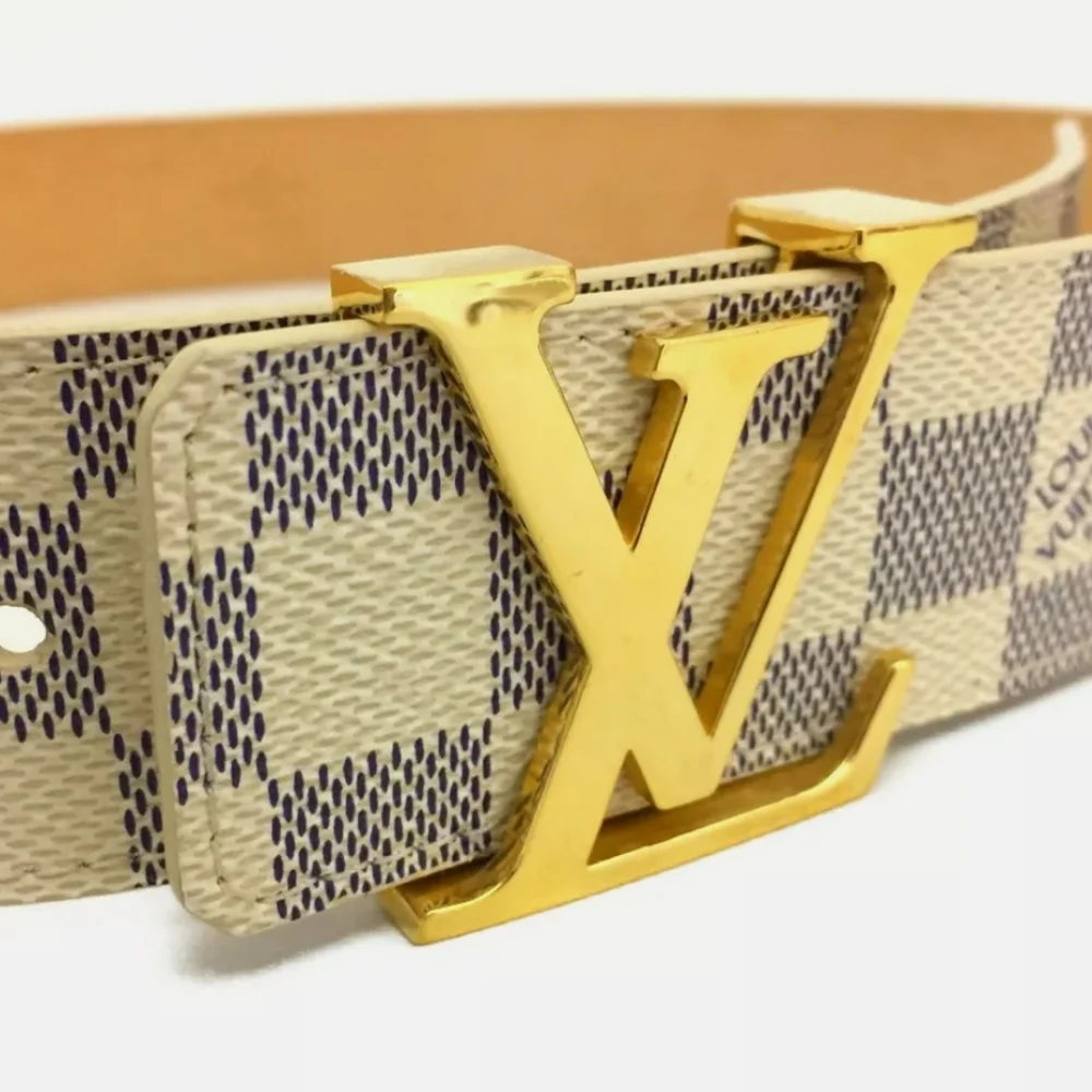 LOUIS VUITTON DAMIER AZUR INTRALES LV SAINT TULLE WHITE MENS BELT /N2483 - Picture 8 of 10